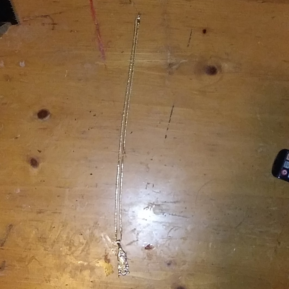 Solid 10kGold cuban link, wht gold/gold charm